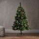 preview thumbnail 2 of 19, 4.5-ft Spruce Pre-Lit or Unlit Artificial Christmas Tree with Glitter Branches Red Berries Pinecones by Christopher Knight Home