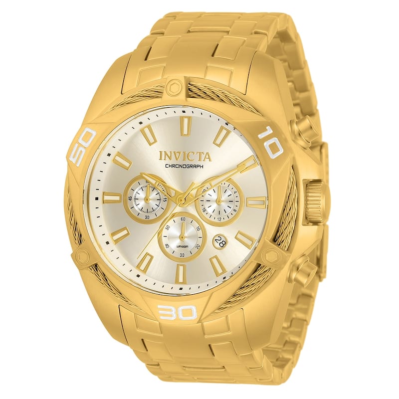 Invicta Men's 34123 Bolt Quartz Chronograph Gold Dial Watch - Silver