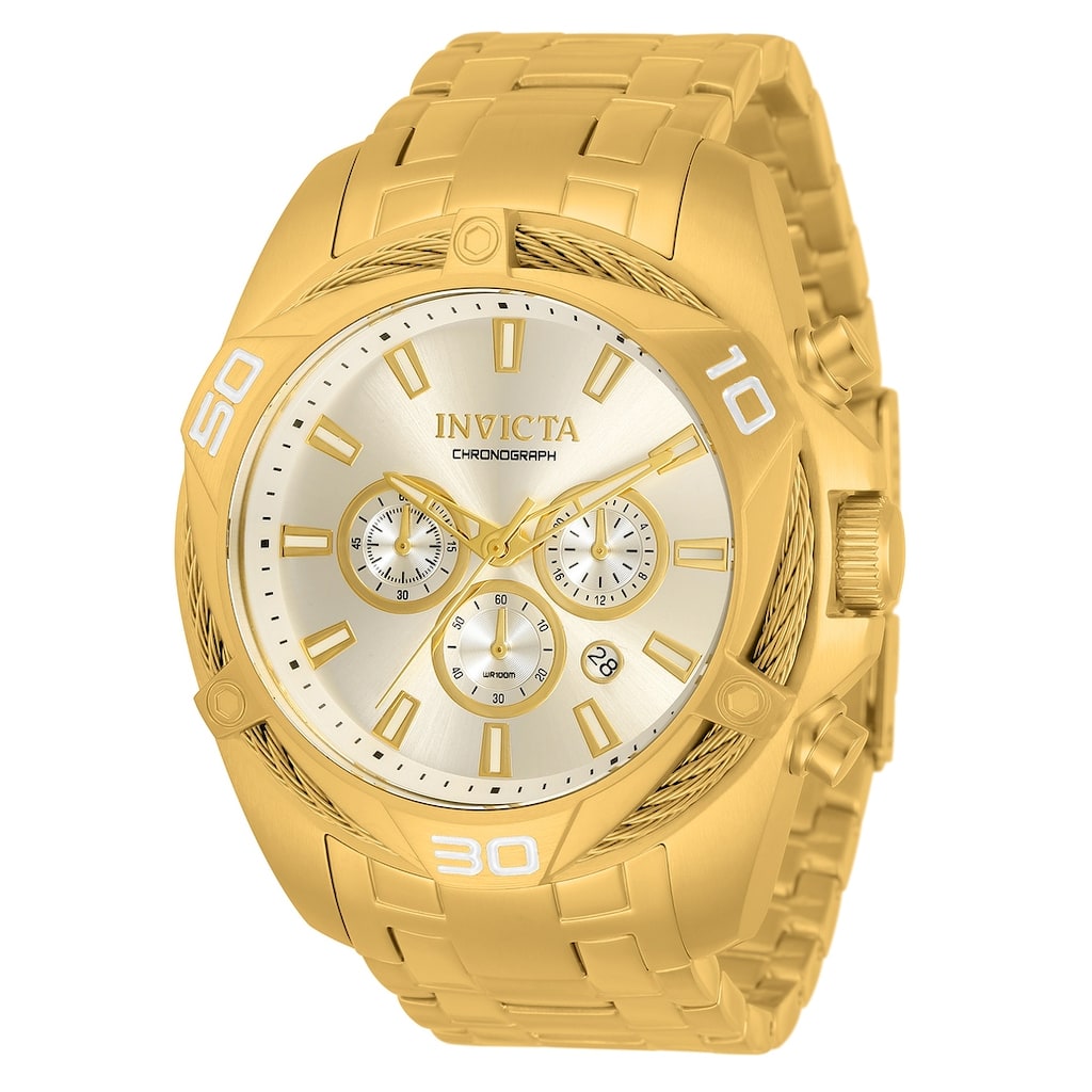 Invicta Men's 34123 Bolt Quartz Chronograph Gold Dial Watch - Silver