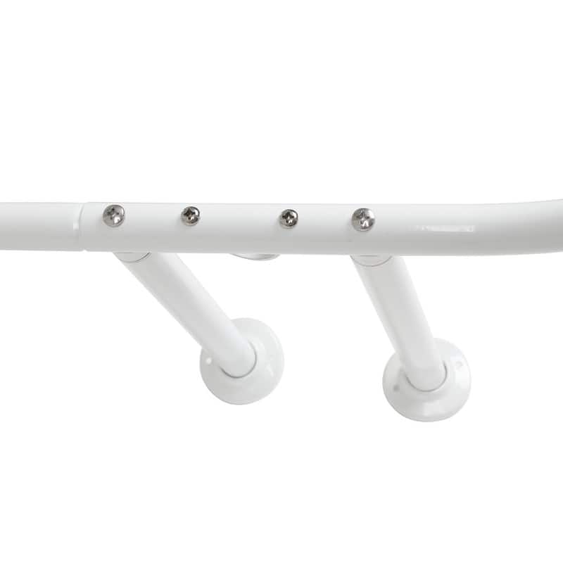 Utopia Alley Rustproof Aluminum Hoop Shower Rod 45.7x22", with White Shower Curtain 180x70"
