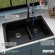 preview thumbnail 26 of 60, Karran 33" Top Mount Large/Small Bowl Quartz Kitchen Sink Kit - 33" x 22" x 9"