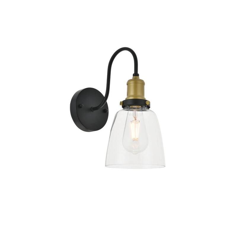 Rose 1 light brass and black Wall Sconce