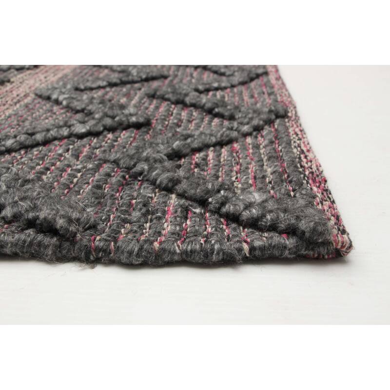 ECARPETGALLERY Braid weave Sienna Grey Wool Rug - 6'0 x 9'5