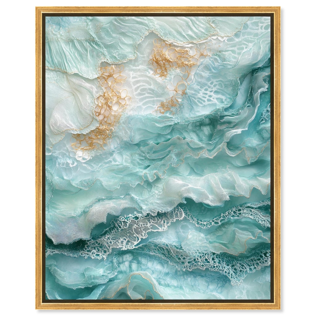 Teal Tiered Turbulence Canvas by Art Remedy