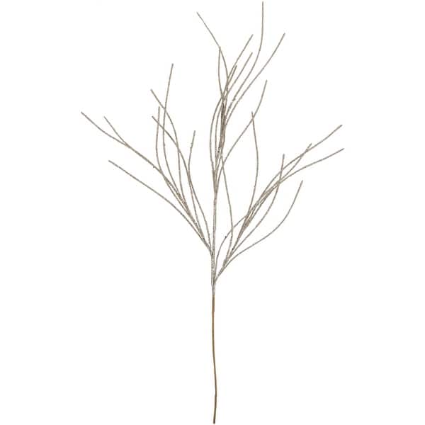 slide 2 of 4, 36" Champagne Gold Glittered Christmas Twig Spray