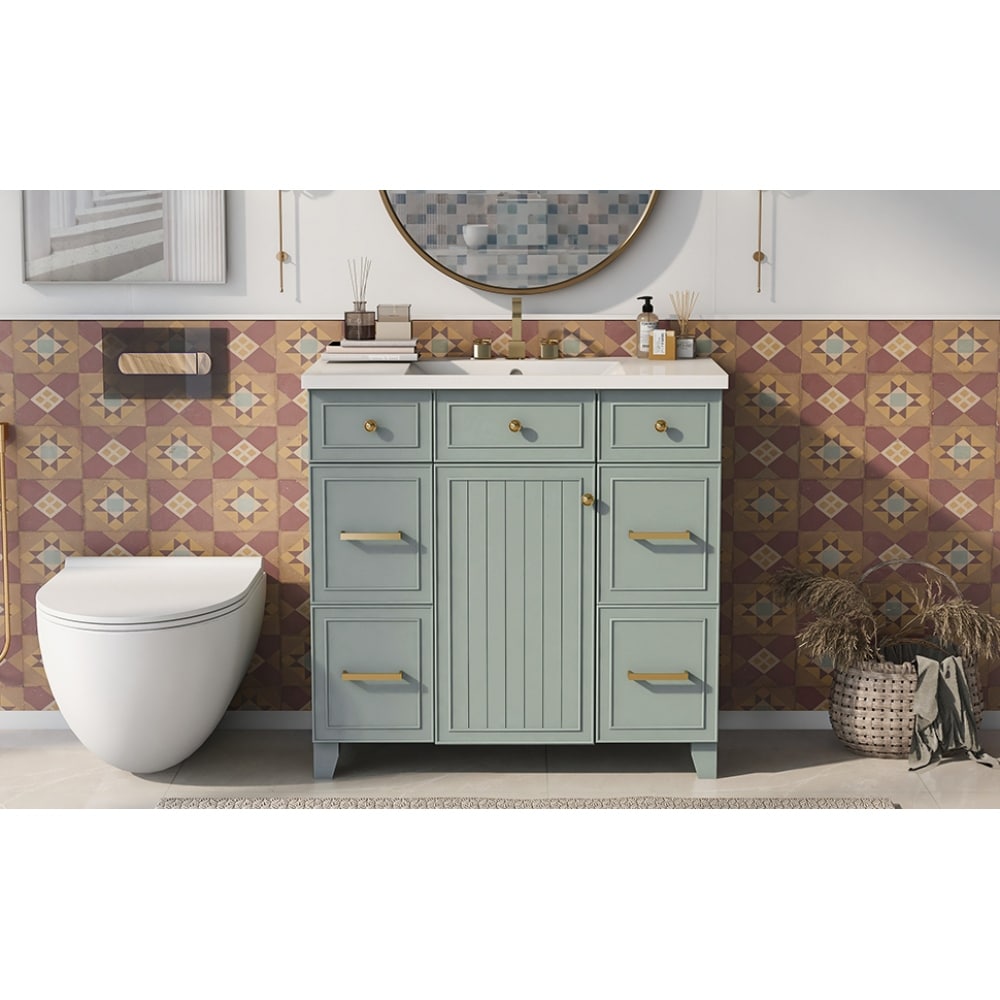 36 Bathroom Vanity with Sink Combo, Modern Small Single Bathroom Cabinet  Set, Bathroom Vanity Organizer Bathroom Dresser - On Sale - Bed Bath &  Beyond - 38213308