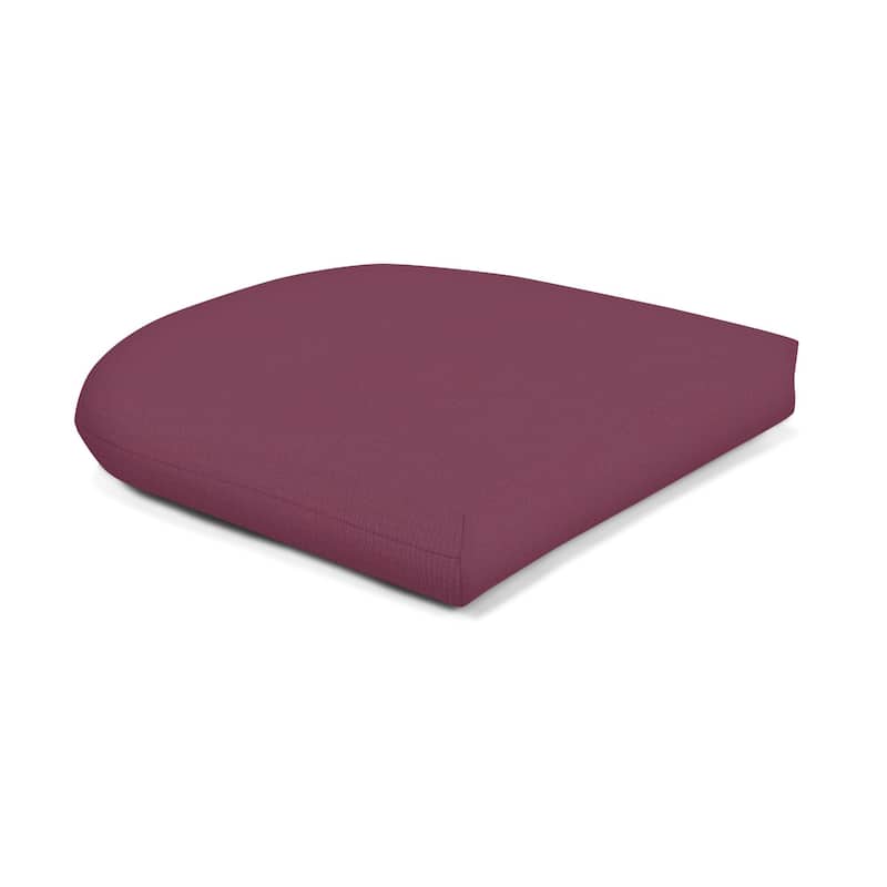 Sunbrella Solid Fabric 1-Piece Indoor/Outdoor Wicker Seat Pad, 18"W x 18"L