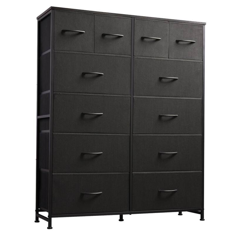 Tall Dresser for Bedroom with 12 Drawers - Charcoal Black