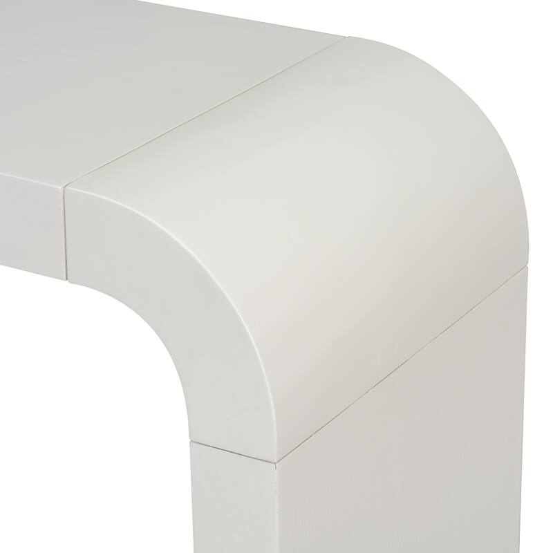 Acacia Veneer Entryway Table Sofa Table with 2 Legs, Minimalist Console Tables Curved Hallway Tables for Living Room