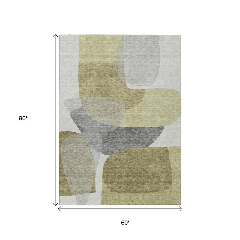 HomeRoots Abstract Transitional Rectangle Outdoor Rug