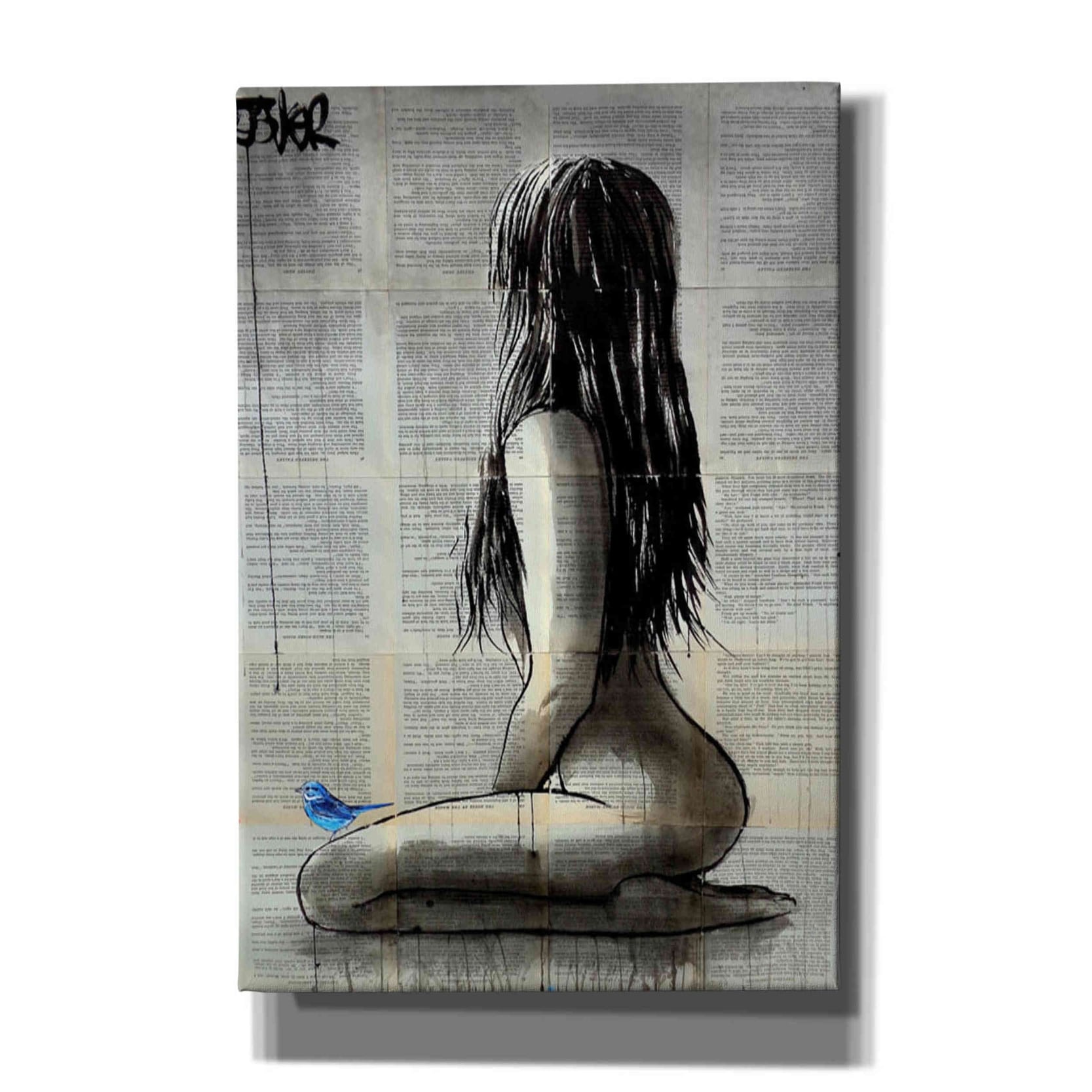 Epic Graffiti 'Bluebird Whisper' by Loui Jover, Canvas Wall Art