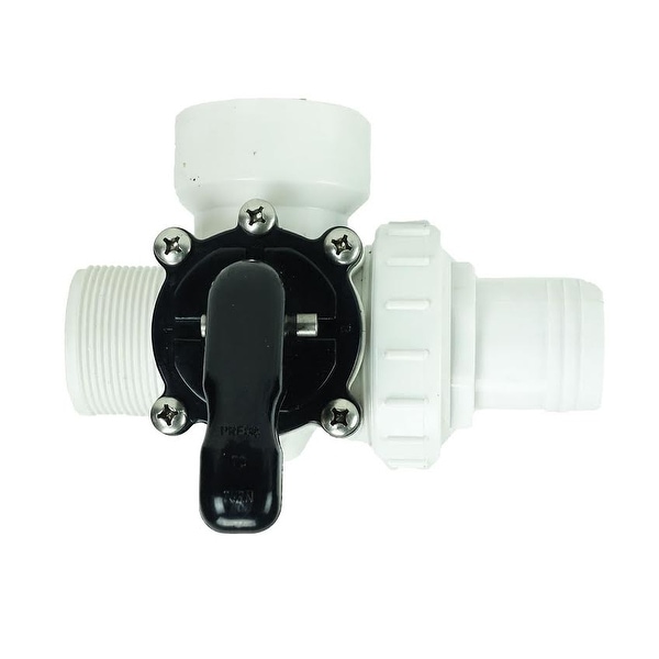 6.25" White HydroTools Swimming Pool and Spa Standard Right Outlet 3-Way Valve - N/A