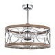 preview thumbnail 5 of 18, Ofelia 24-inch Chrome and Faux Wood 6 Lights 3 Blades Lighted Ceiling Fan with Remote
