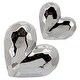 preview thumbnail 5 of 4, Silver Ceramic Heart 8" 7.75"H - 7.75" x 3.25" x 7.75"