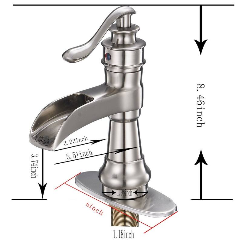 Waterfall Single Hole Single-HandleBathroom Faucet With Pop-up Drain Assembly