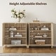 preview thumbnail 2 of 15, Bohemian Arched Rattan Door Sideboard with 2 Adjustable Shelves - 1-Piece