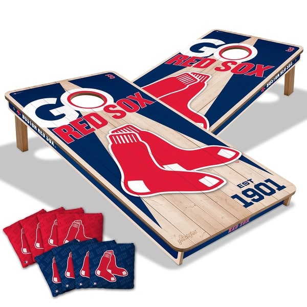 slide 2 of 6, Boston Red Sox MLB 2x4 Cornhole Board Set Include Carrying Case