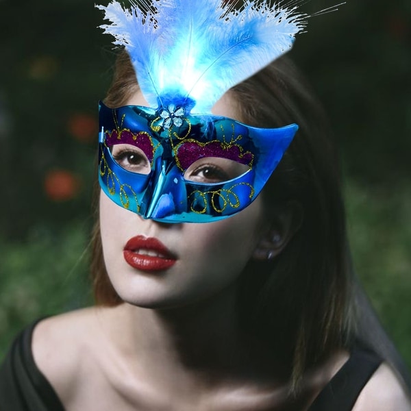 Women Venetian LED Fiber Mask Masquerade Fancy Dress Party