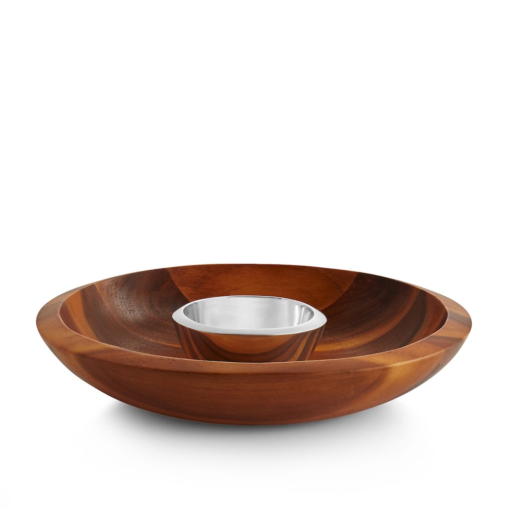 Nambe Eclipse Chip and Dip Bowl Set - 11.3" x 16" x 5"