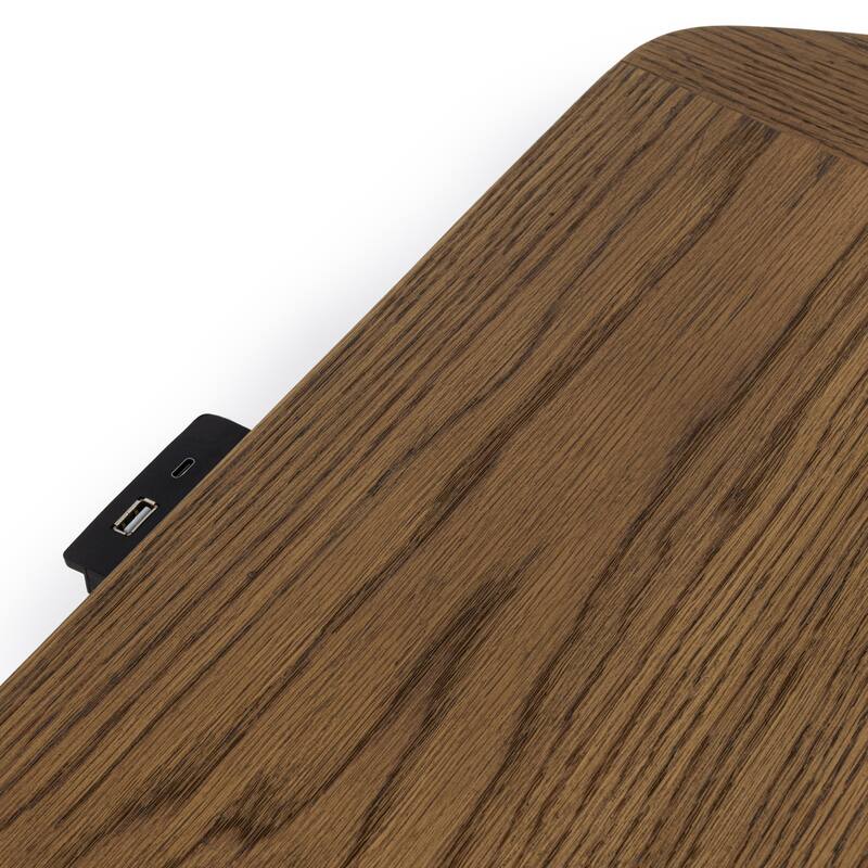 Classic Home Kyrie 2-Drawer Oak Veneer Nightstand