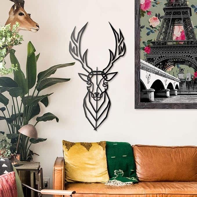Deer Metal Wall Art, Home Living Room Wall Decor