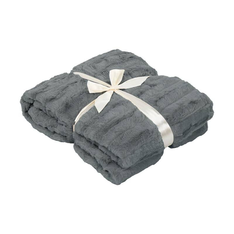 Oversized Derby Double Sided Fauxfur Throw