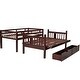 preview thumbnail 7 of 7, Twin over Full Bunk Bed with Staircase Drawers, Guardrails, and Solid Wood Support