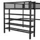 preview thumbnail 10 of 16, Modern Style Full Size Metal Loft Bed with 4-Tier Shelves and Storage, Creative Structure, Storage Space, Good Stability, Black