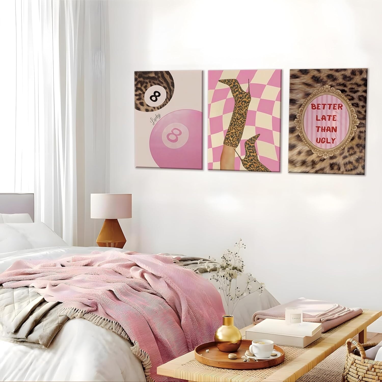 Framed Pink Leopard Print Wall Art Set of 3 - Bed Bath & Beyond