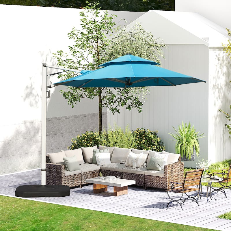 Round Cantilever Umbrella with Center Pole, (Base Not Included)