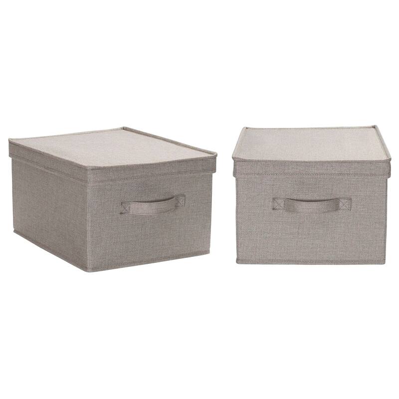 Household Essentials Canvas Storage Bins with Removable Lids (Set of 2)