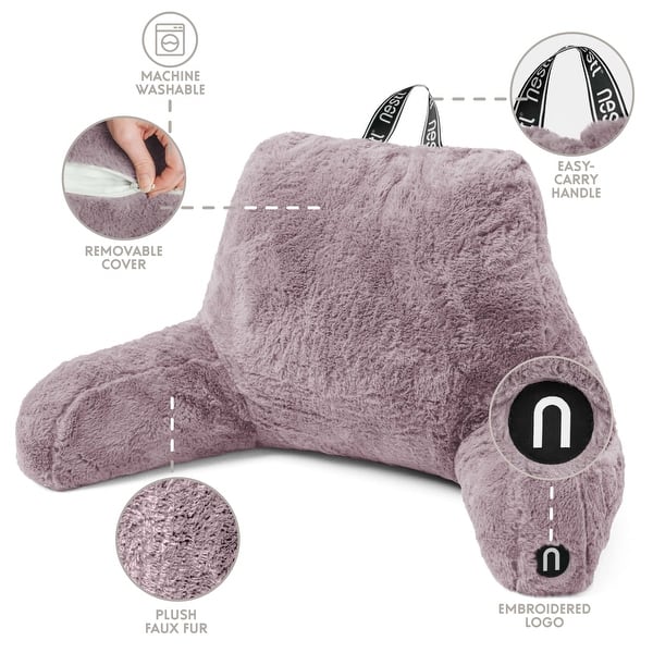 dimension image slide 2 of 25, Empyrean Furs Reading Pillows for Sitting in Bed Adult & Kids, Sit Up Back Support Pillow for Bed Rest