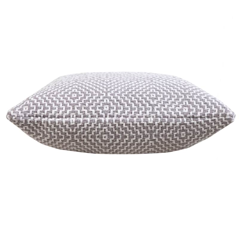 HomeRoots 20" X 20" Gray And White 100% Cotton Geometric Zippered Pillow