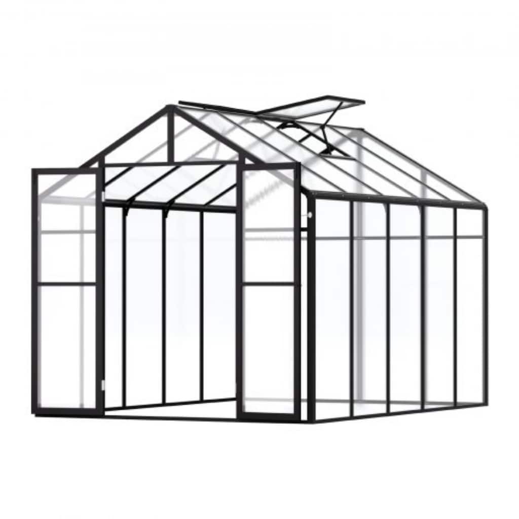 8 x 12 FT Garden Greenhouse with Adjustable Roof Vents and Thick Aluminum Frame and PC Panels