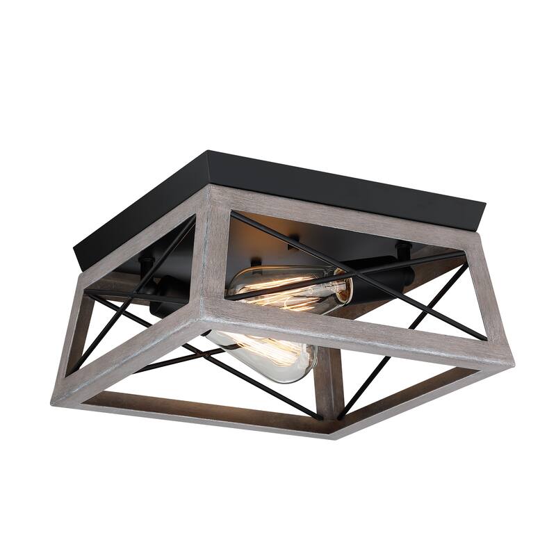 2 Light Farmhouse Flush Mount Ceiling Light