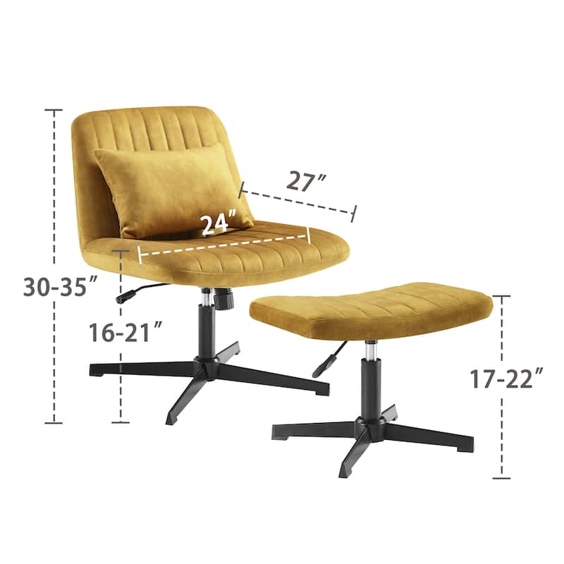 Art Leon Swivel and Adjustable Accent Chair with Ottoman