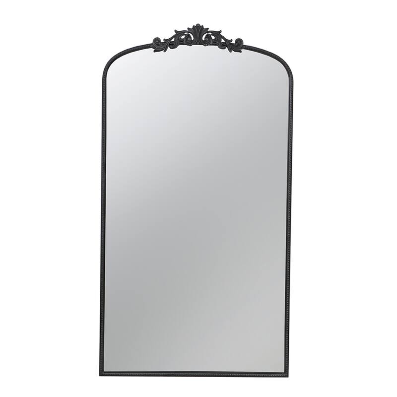 Baroque Style Full Length Arched Mirror - 5.5' - Black