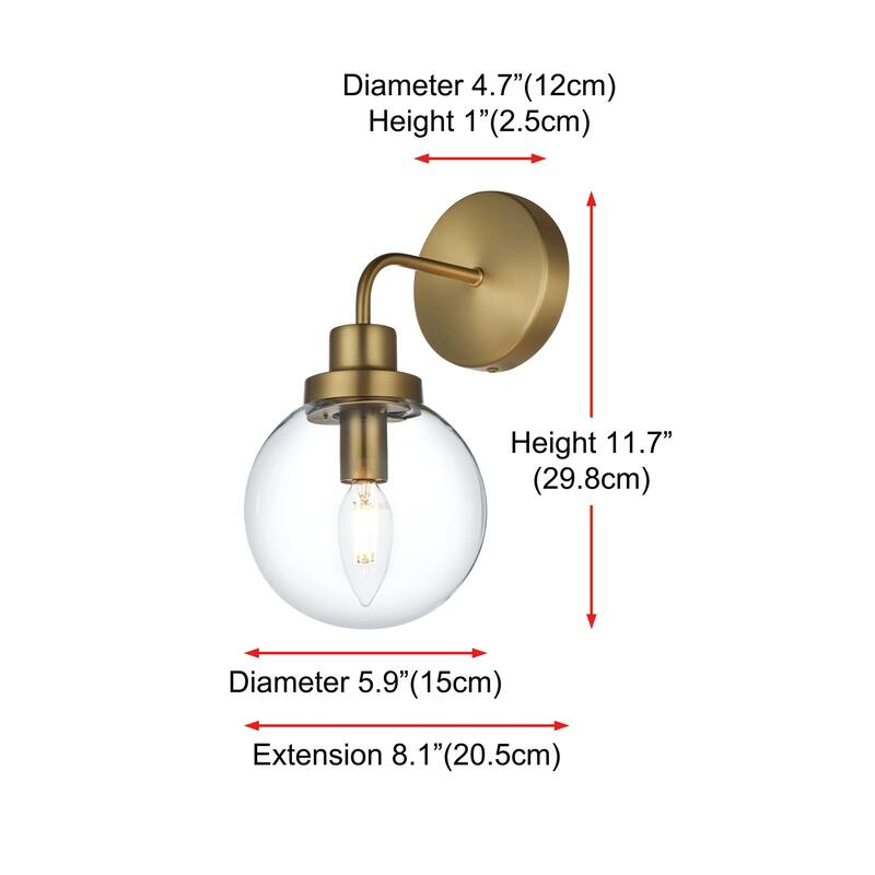 Hudson Clear Glass 1-light Bath Sconce