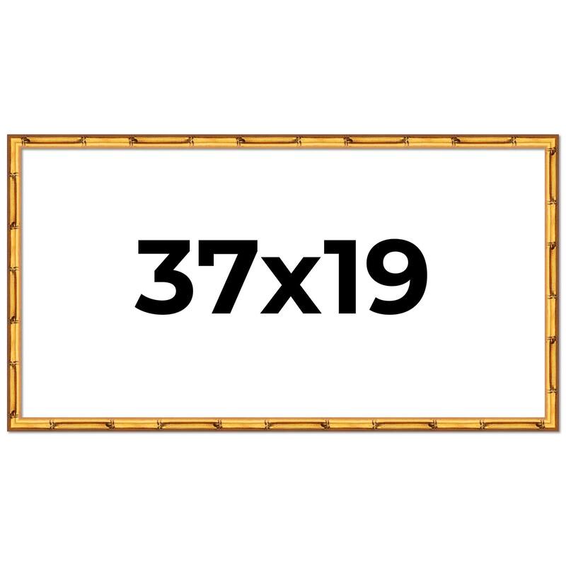 37x19 Frame Gold Bamboo Picture Frame Modern Photo Frame Includes UV Acrylic Shatter Guard Front Acid Free Foam Backing Board