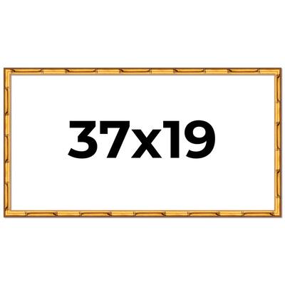 37x19 Frame Gold Bamboo Picture Frame Modern Photo Frame Includes UV Acrylic Shatter Guard Front Acid Free Foam Backing Board