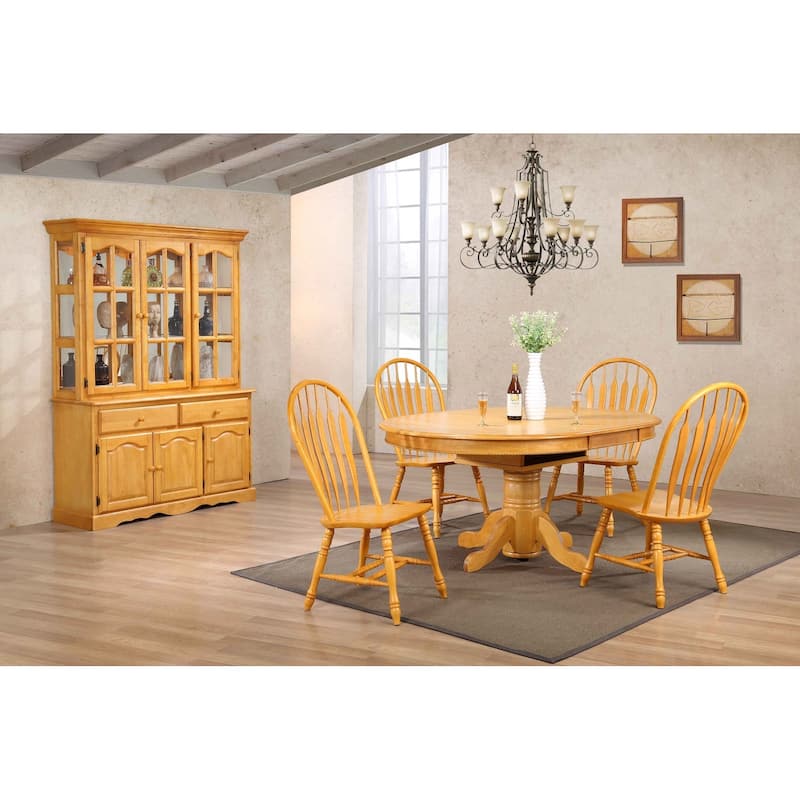 Wooden Side Chairs - 41" - Brown - Set of 2