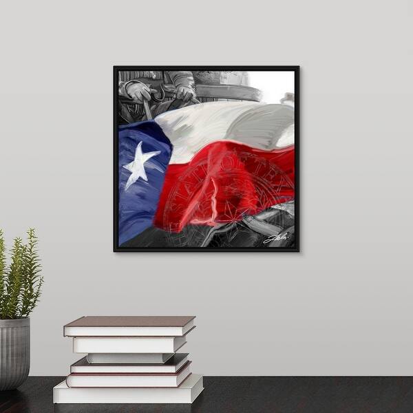 Shop Texas Flag Black Float Frame Canvas Art Overstock 25527137