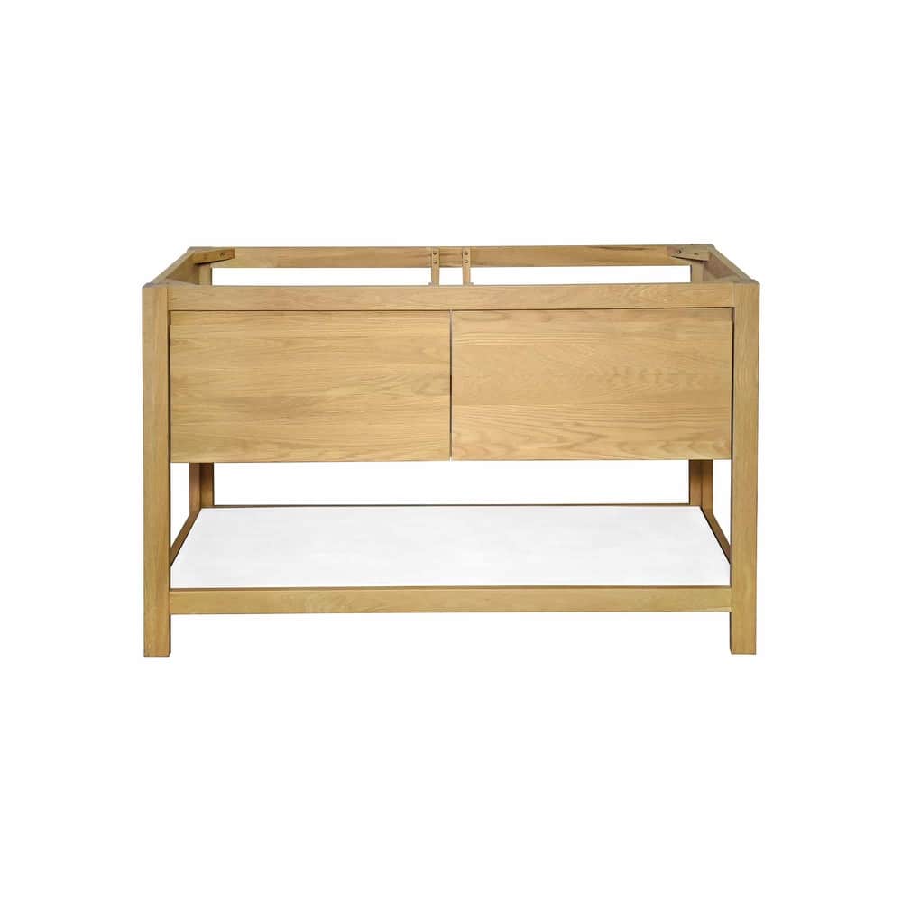 Solace Oak Vanity with Concrete Shelf (Base Only)