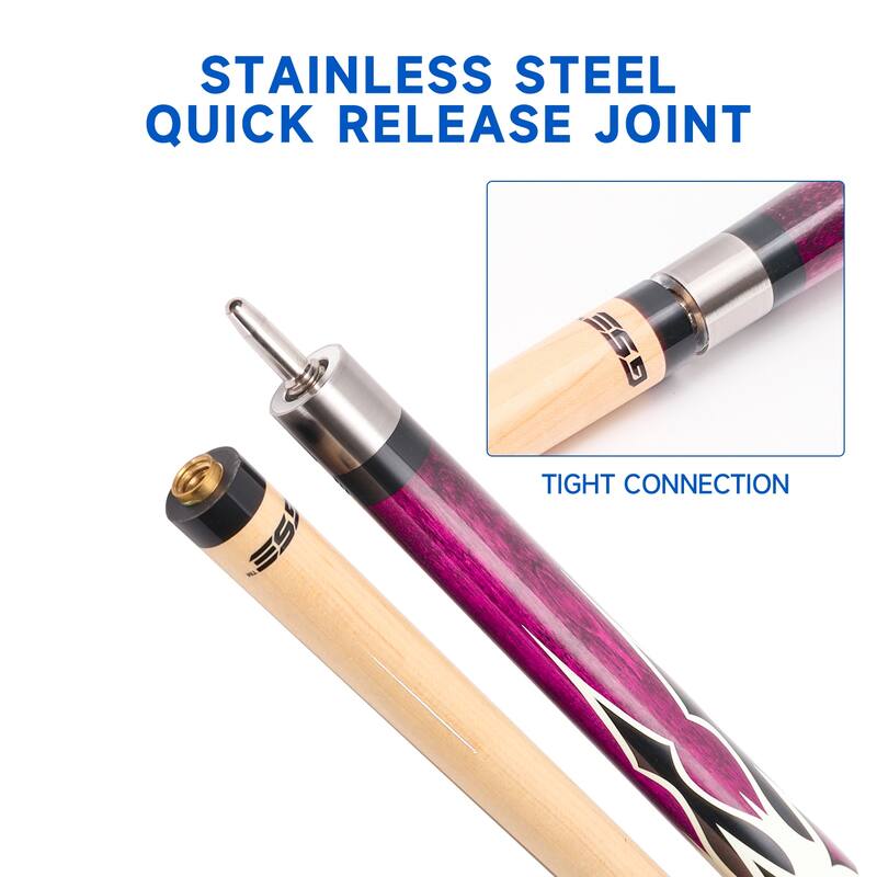 GSE™ Set of 4 Canadian Maple Hardwood Billiard Pool Cue Sticks. 58" 2-Piece Pool Cue Set for House or Commercial Use