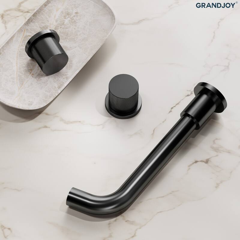 GRANDJOY 2-Handle Wall Mounted Bathroom Faucet