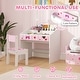 preview thumbnail 4 of 7, Qaba Kids Desk and Chair Set, Kids Study Desk with Storage, Student Writing Desk for Bedroom & Study Room with Drawer