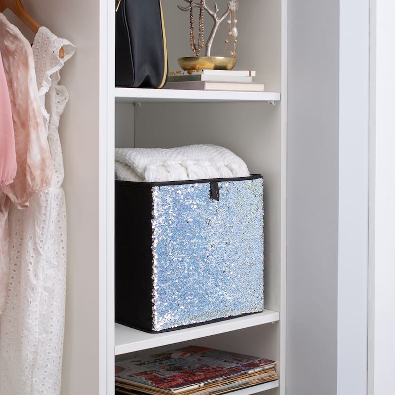 Organize It All Reversible Sequin Storage Cube
