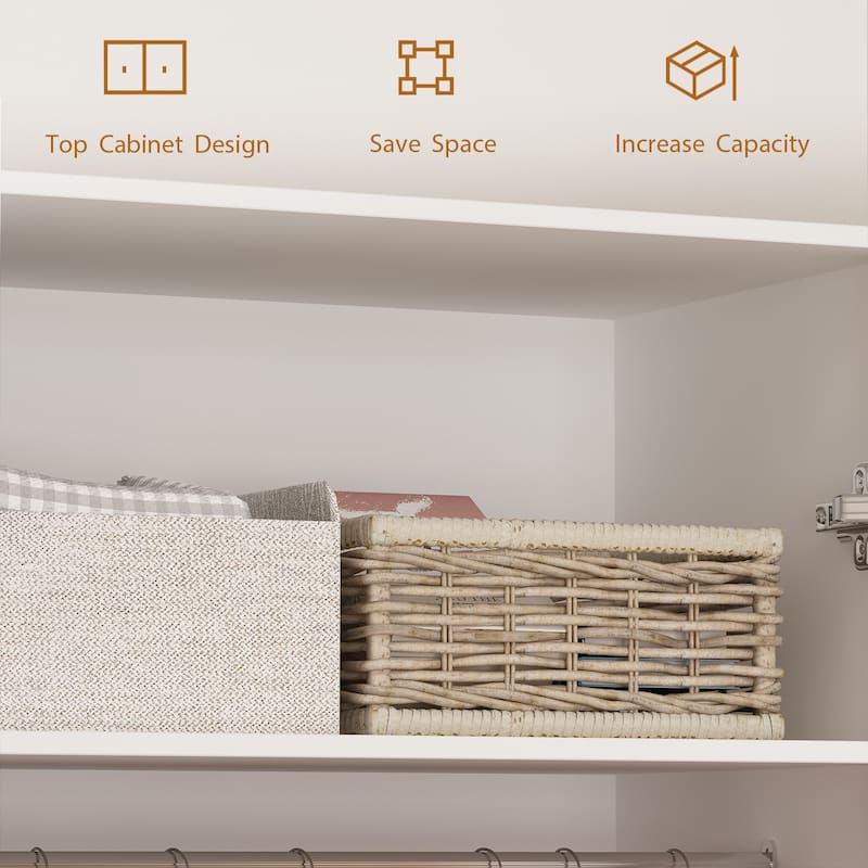 31.5"Wx70.9"H Armoire Wardrobe Storage Cabinet Closet Hanging Drawers