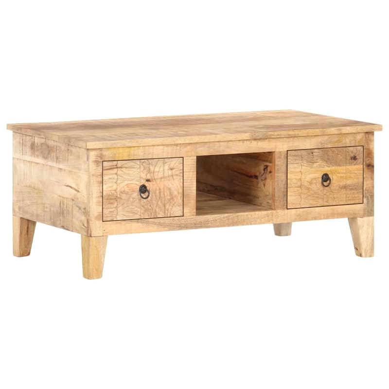 vidaXL Coffee Table 39.4"x21.7"x15.7" Rough Mango Wood - 39.4" x 21.7" x 15.7"