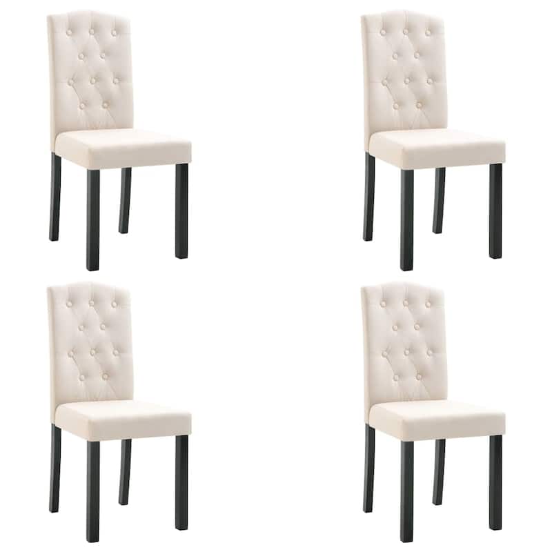 vidaXL Dining Chairs 4 pcs Cream Fabric - 16.5" x 20.3" x 37.4"